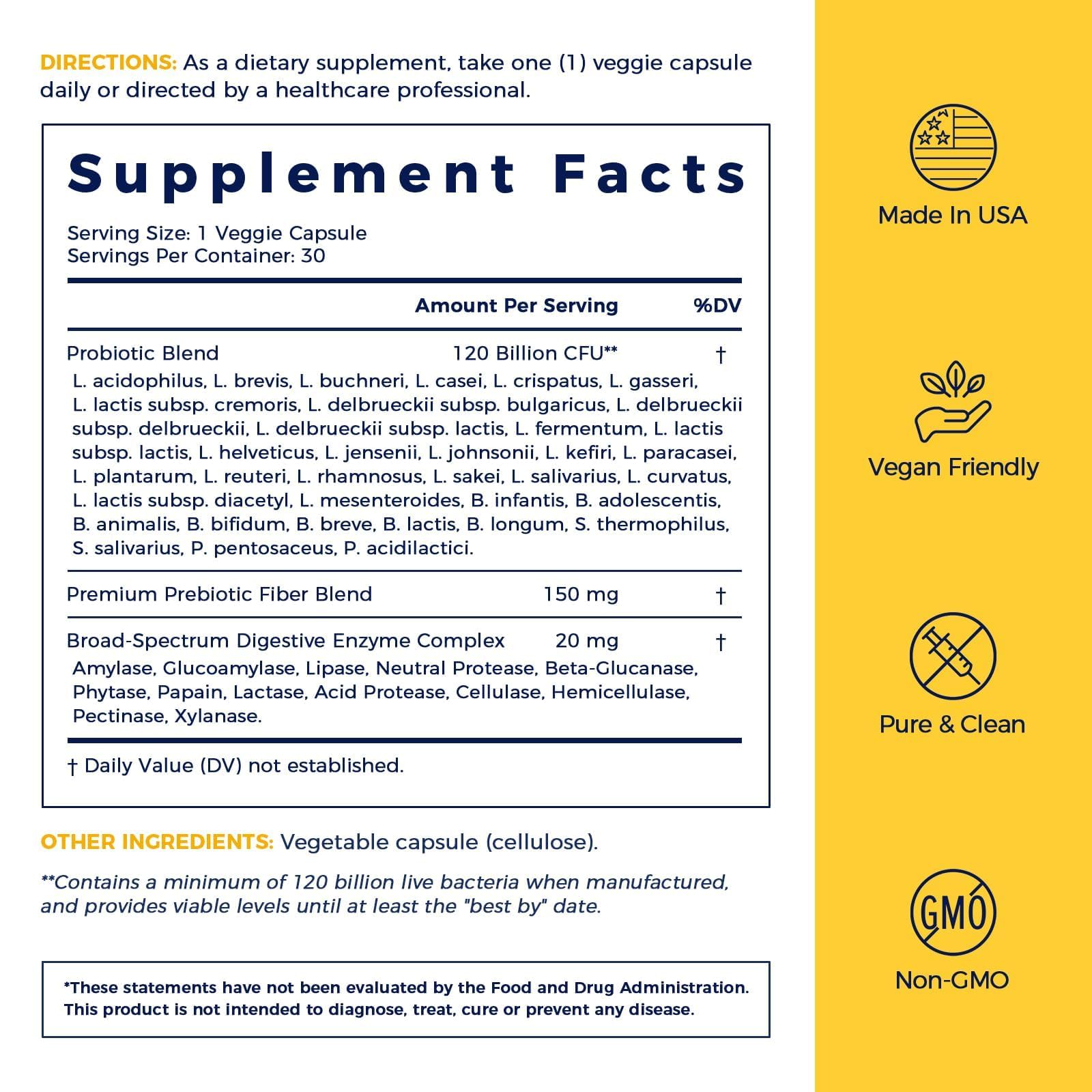 NewRhythm Probiotics 120 Billion CFU 36 Strains, 3-in-1 Probiotics with Prebiotics & Enzymes, Probioticos for Women & Men, - PrimeBioHealth - canada supplements