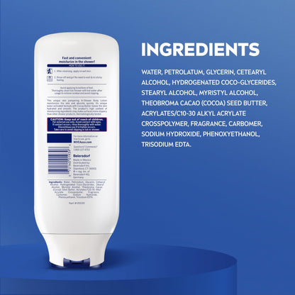 NIVEA Cocoa Butter In Shower Lotion, Water Activated In Shower Moisturizer for Dry Skin to Very Dry Skin, 13.5 FL OZ Bottle - PrimeBioHealth - canada supplements