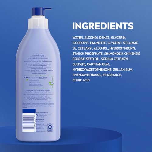 NIVEA Oil Infused Cherry Blossom and Jojoba Oil Body Lotion for Women, Fast-Absorbing and Non-Greasy Cherry Blossom Scented - PrimeBioHealth - canada supplements
