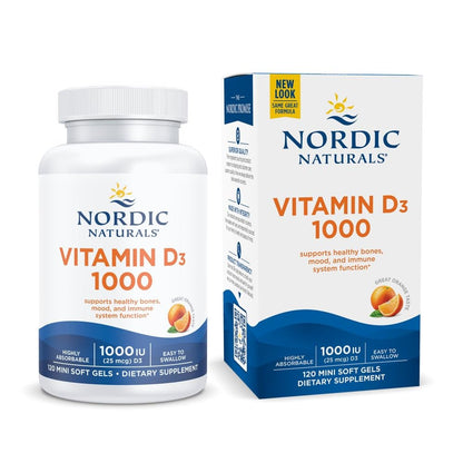 Nordic Naturals Vitamin D3 1000, Orange - 120 Mini Soft Gels - 1000 IU Vitamin D3 - Supports Healthy Bones - PrimeBioHealth - canada supplements