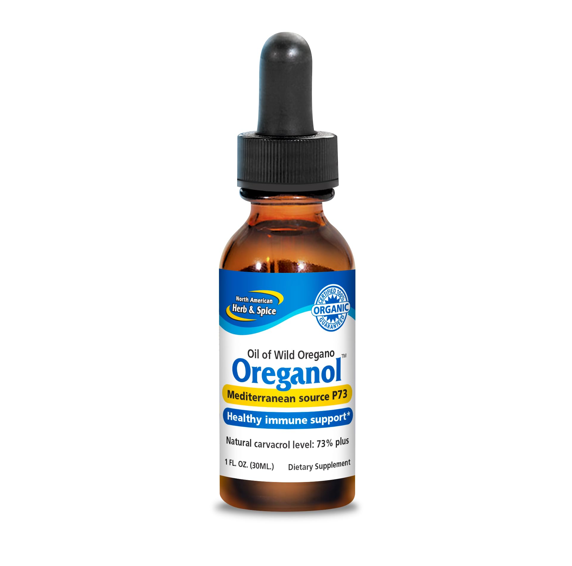 NORTH AMERICAN HERB & SPICE Oreganol - 1 fl. oz. - Unprocessed, Wild, Organic Oregano Oil - PrimeBioHealth - canada supplements