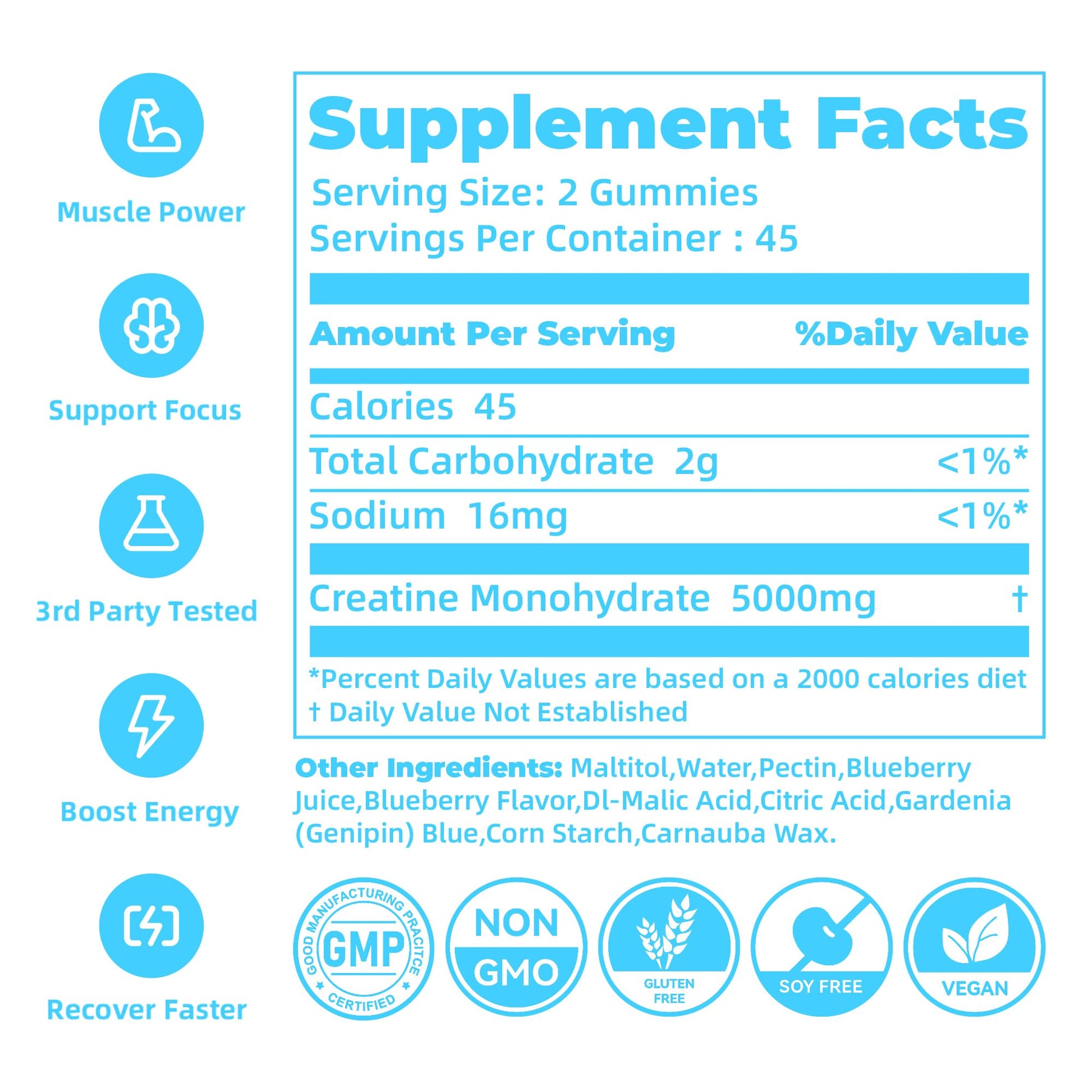 novomins Creatine Monohydrate Gummies 5000mg for Men & Women, Chewables Creatine Monohydrate for Muscle Strength, Muscle Builder, Energy Boost, Pre-Workout Supplement - PrimeBioHealth - canada supplements