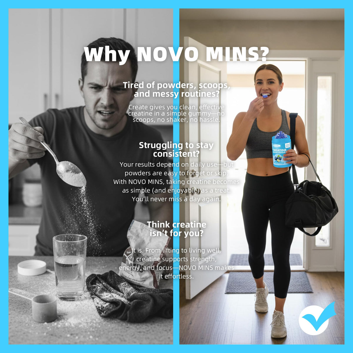 novomins Creatine Monohydrate Gummies 5000mg for Men & Women, Chewables Creatine Monohydrate for Muscle Strength, Muscle Builder, Energy Boost, Pre-Workout Supplement - PrimeBioHealth - canada supplements