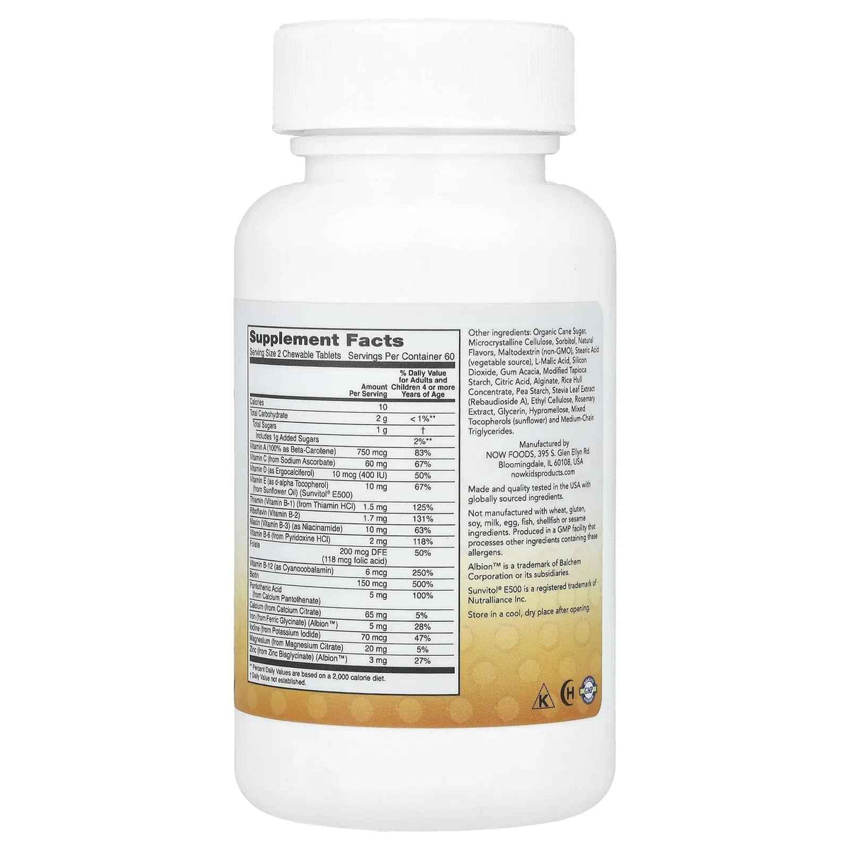 NOW Foods Kid Vits Berry Lemonade 120 Chewable Tablet