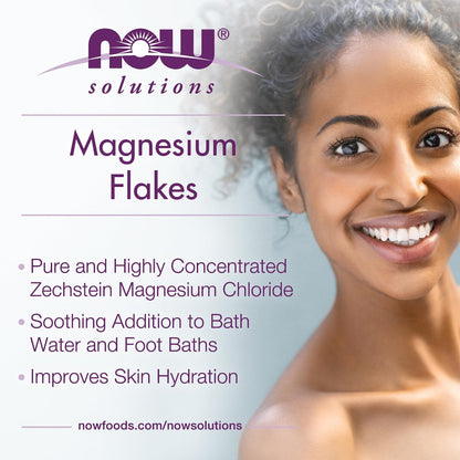 NOW Foods Solutions, Magnesium Flakes, 100% Pure, from the Ancient Zechstein Seabed, Highly Concentrated, 54-Ounce - PrimeBioHealth - canada supplements