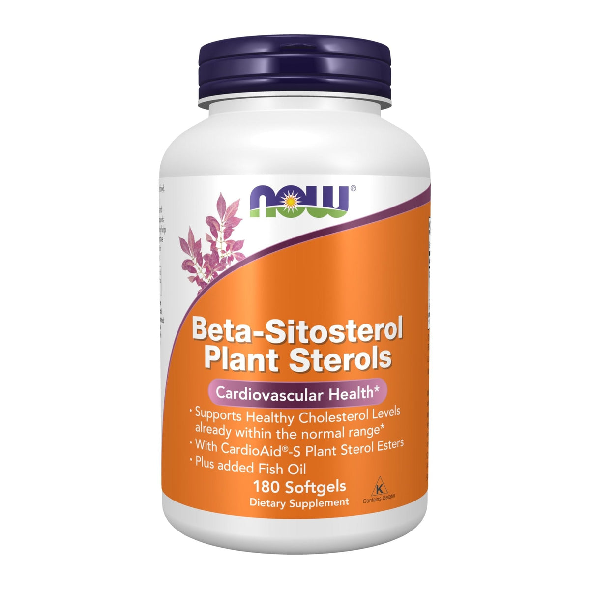 NOW Foods Supplements, Beta-Sitosterol Plant Sterols with CardioAid®-S Plant Sterol Esters and Added Fish Oil, 180 Softgels - PrimeBioHealth - canada supplements
