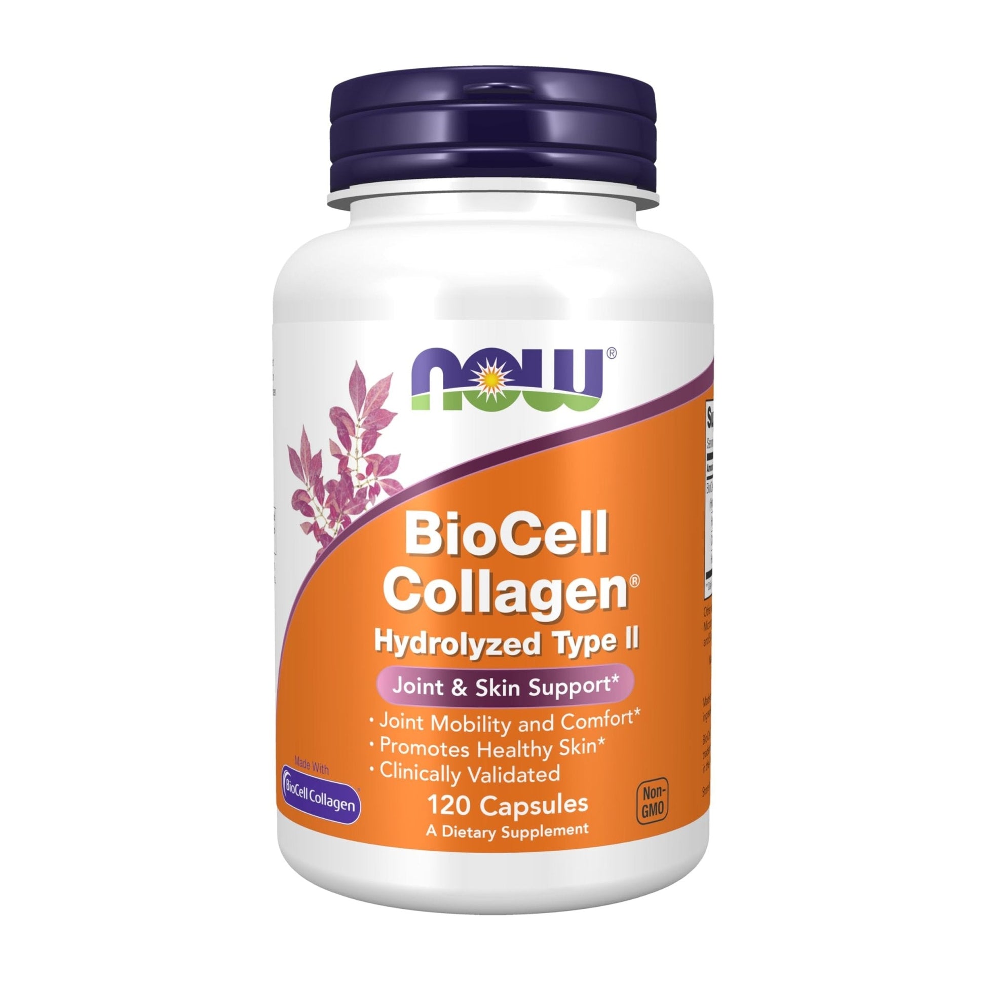 NOW Foods Supplements, BioCell Collagen® Hydrolyzed Type II, Clinically Validated, 120 Veg Capsules - PrimeBioHealth - canada supplements