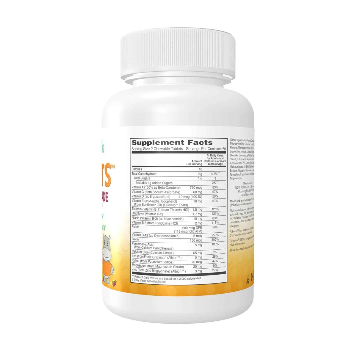 NOW Kids Supplements, Kid Vits Multivitamin, Berry Lemonade Flavor, 120 Chewable Tablets