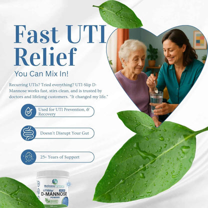 Now New UTI-Slip D Mannose Non GMO Organic Source Powder 130g jar.