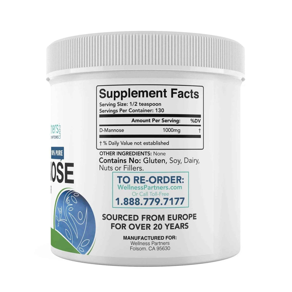 Now New UTI-Slip D Mannose Non GMO Organic Source Powder 130g jar.