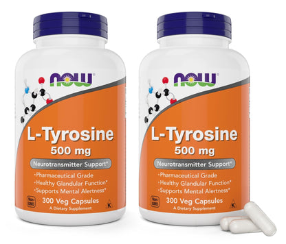 NOW Supplements, L-Tyrosine 500 mg, Supports Mental Alertness*, Neurotransmitter Support*, 120 Capsules - PrimeBioHealth - canada supplements