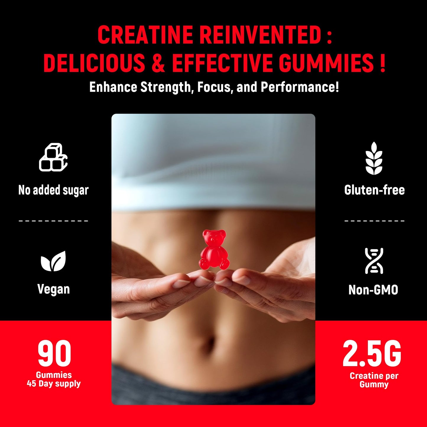 NSF Certified Creatine Gummy - Creatine Monohydrate Gummies 5g for Men & Women - Boost Focus,Strength, and Endurance, Vegan, Gluten-Free, Non-GMO, 2.5 Gram Creatine - PrimeBioHealth - canada supplements