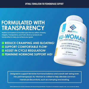 NuEthix Formulations Nu-Woman - Targeted Feminine Hormone System Support - Nutrients to Support Your Body Healing and Working The Way its Supposed to Work - 60 Tablets