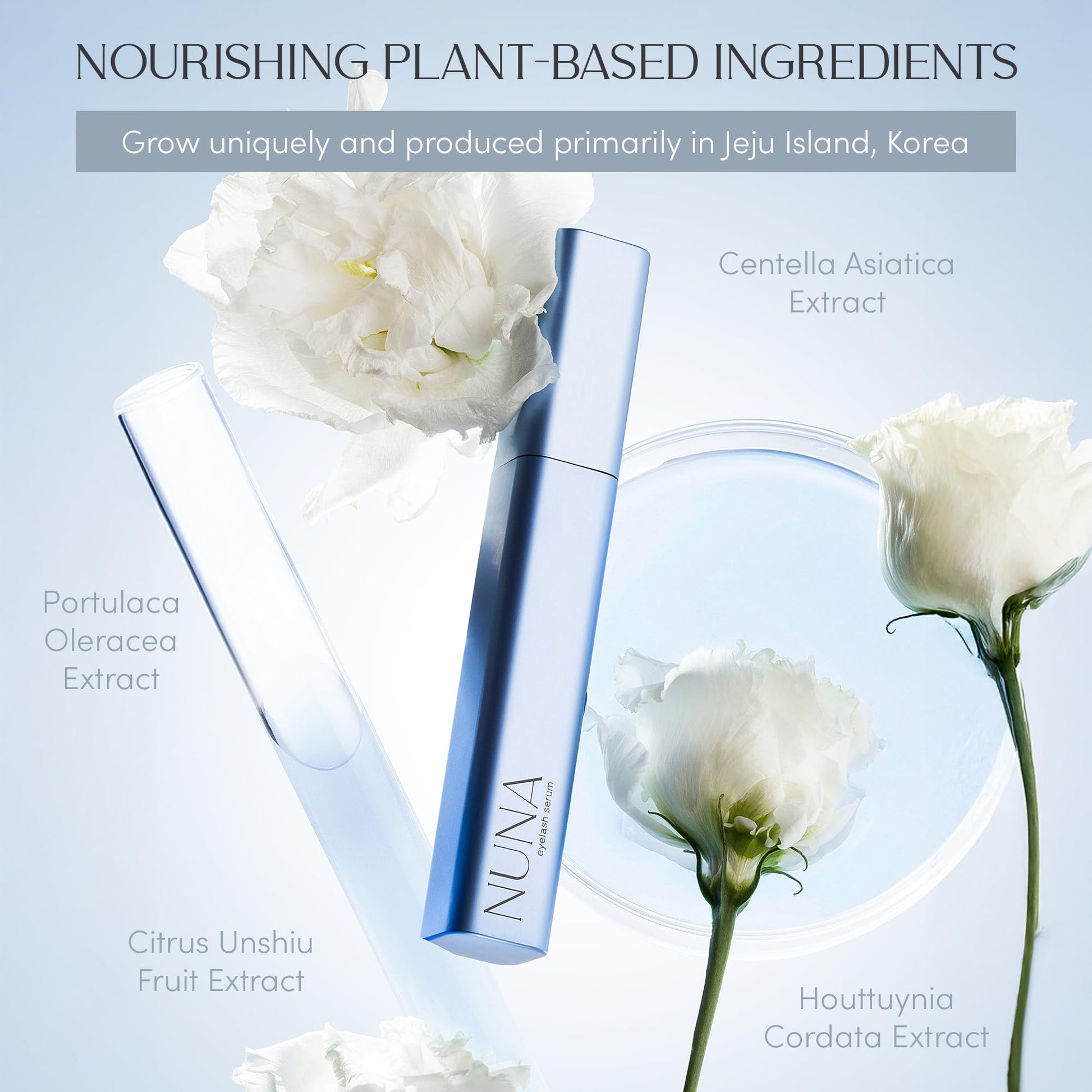 NUNA Eyelash Growth Support Serum 6ml – Eye Lash and Eyebrow Enhancing Serum for Women & Men with Biotin - Korean Multi Peptide & Natural Extracts - PrimeBioHealth - canada supplements