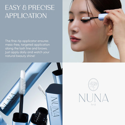 NUNA Eyelash Growth Support Serum 6ml – Eye Lash and Eyebrow Enhancing Serum for Women & Men with Biotin - Korean Multi Peptide & Natural Extracts - PrimeBioHealth - canada supplements