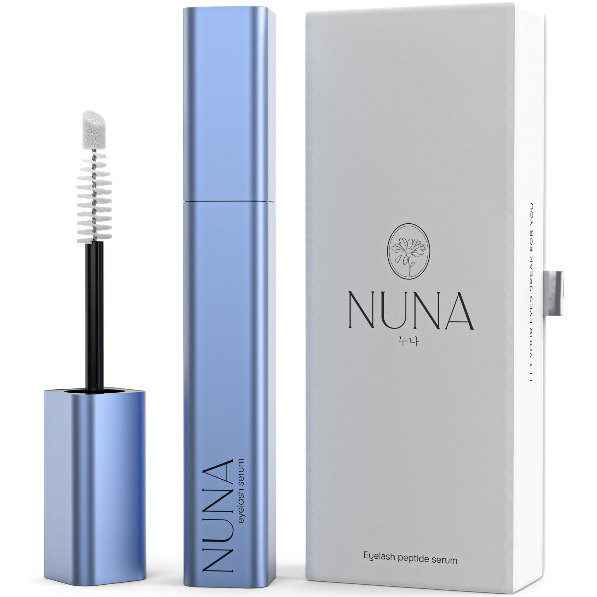 NUNA Eyelash Growth Support Serum 6ml – Eye Lash and Eyebrow Enhancing Serum for Women & Men with Biotin - Korean Multi Peptide & Natural Extracts - PrimeBioHealth - canada supplements