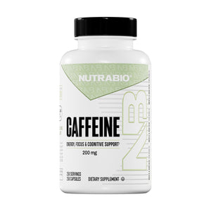 NutraBio 100% Pure Caffeine Capsules (250 Capsules) - PrimeBioHealth - canada supplements