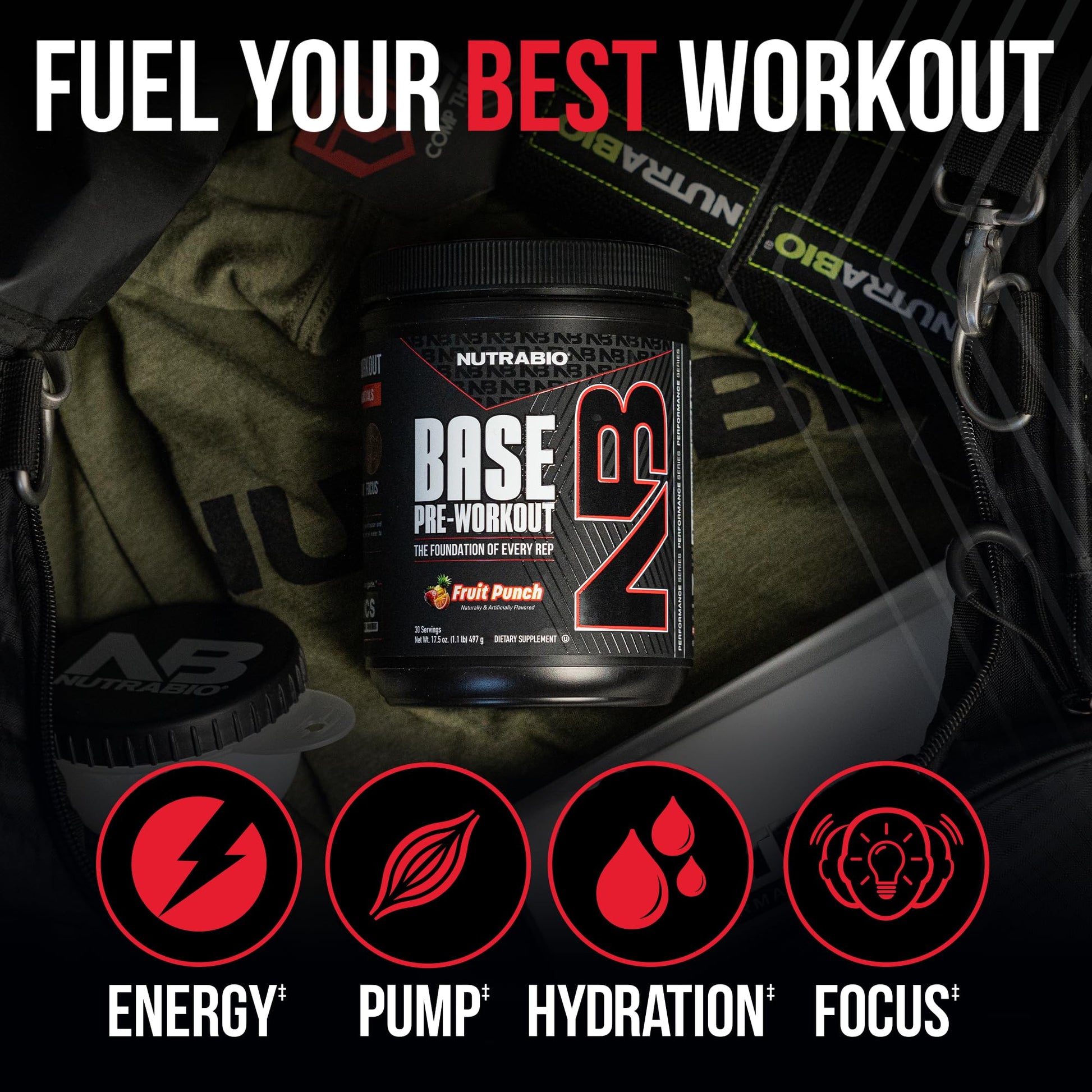 NutraBio Base Pre-Workout Powder 200mg Caffeine, Sustained Energy, Focus, Endurance, Pump, Sugar Free, Clean Preworkout for Men and Women - Beta Alanine, L-Tyrosine, 30 Servings - Lemon Lime - PrimeBioHealth - canada supplements