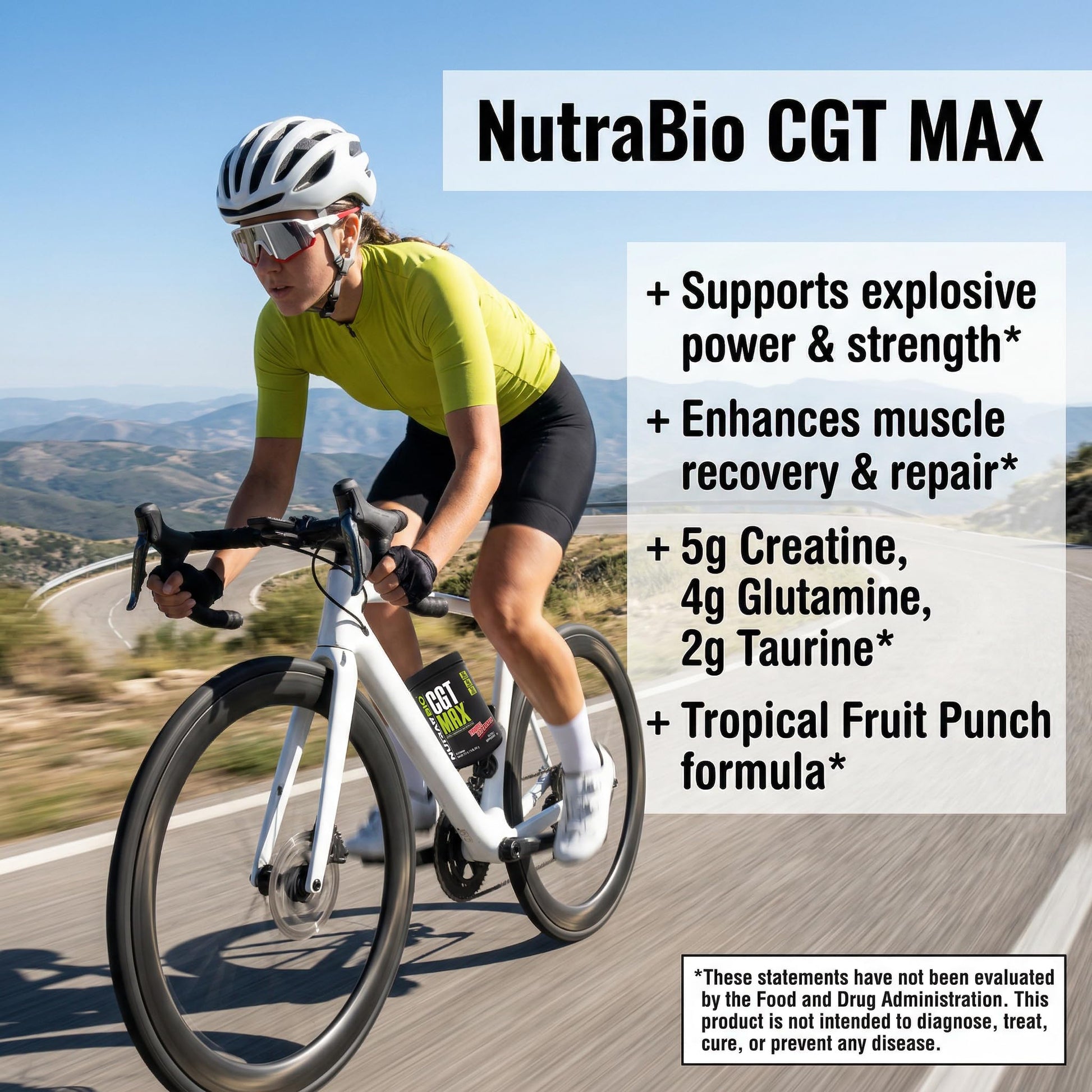 NutraBio CGT-MAX Powder- Creatine, Glutamine and Taurine to Support Muscle Recovery and Strength - 40 Servings - Unflavored - PrimeBioHealth - canada supplements