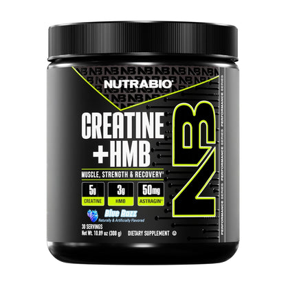 NutraBio Creatine + HMB- Creatine Monohydrate with HMB Powder for Muscle Growth, Increased Strength- 30 Servings (Unflavored) - PrimeBioHealth - canada supplements