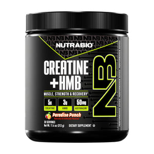NutraBio Creatine + HMB- Creatine Monohydrate with HMB Powder for Muscle Growth, Increased Strength- 30 Servings (Unflavored) - PrimeBioHealth - canada supplements
