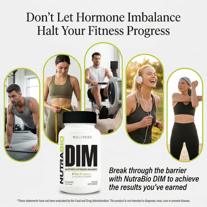 NutraBio DIM Supplement, Supports Estrogen Balance, 100mg - 60 Vegetable Capsules - PrimeBioHealth - canada supplements