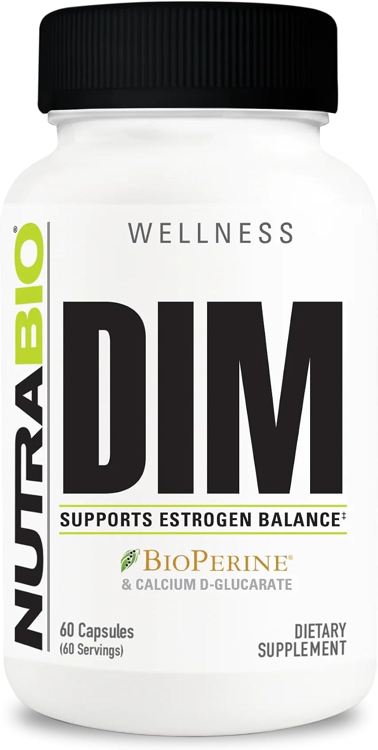 NutraBio DIM Supplement, Supports Estrogen Balance, 100mg - 60 Vegetable Capsules - PrimeBioHealth - canada supplements