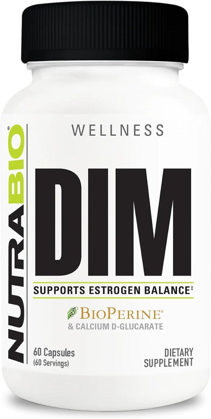NutraBio DIM Supplement, Supports Estrogen Balance, 100mg - 60 Vegetable Capsules - PrimeBioHealth - canada supplements