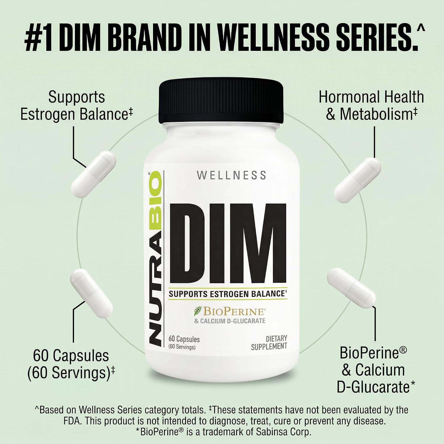 NutraBio DIM Supplement, Supports Estrogen Balance, 100mg - 60 Vegetable Capsules - PrimeBioHealth - canada supplements