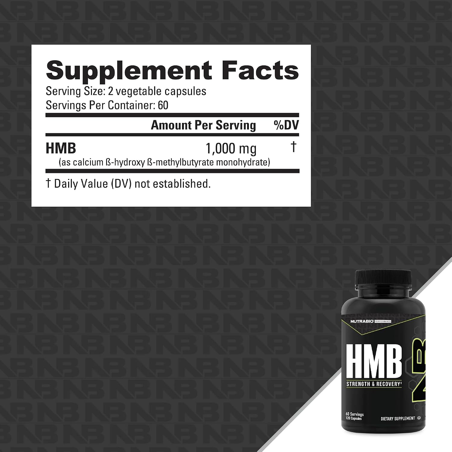 NutraBio HMB Supplement, Amino Acid, 1000mg, 120 Capsules - PrimeBioHealth - canada supplements