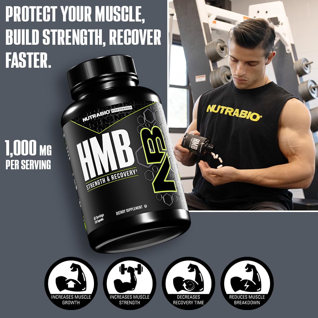 NutraBio HMB Supplement, Amino Acid, 1000mg, 120 Capsules - PrimeBioHealth - canada supplements