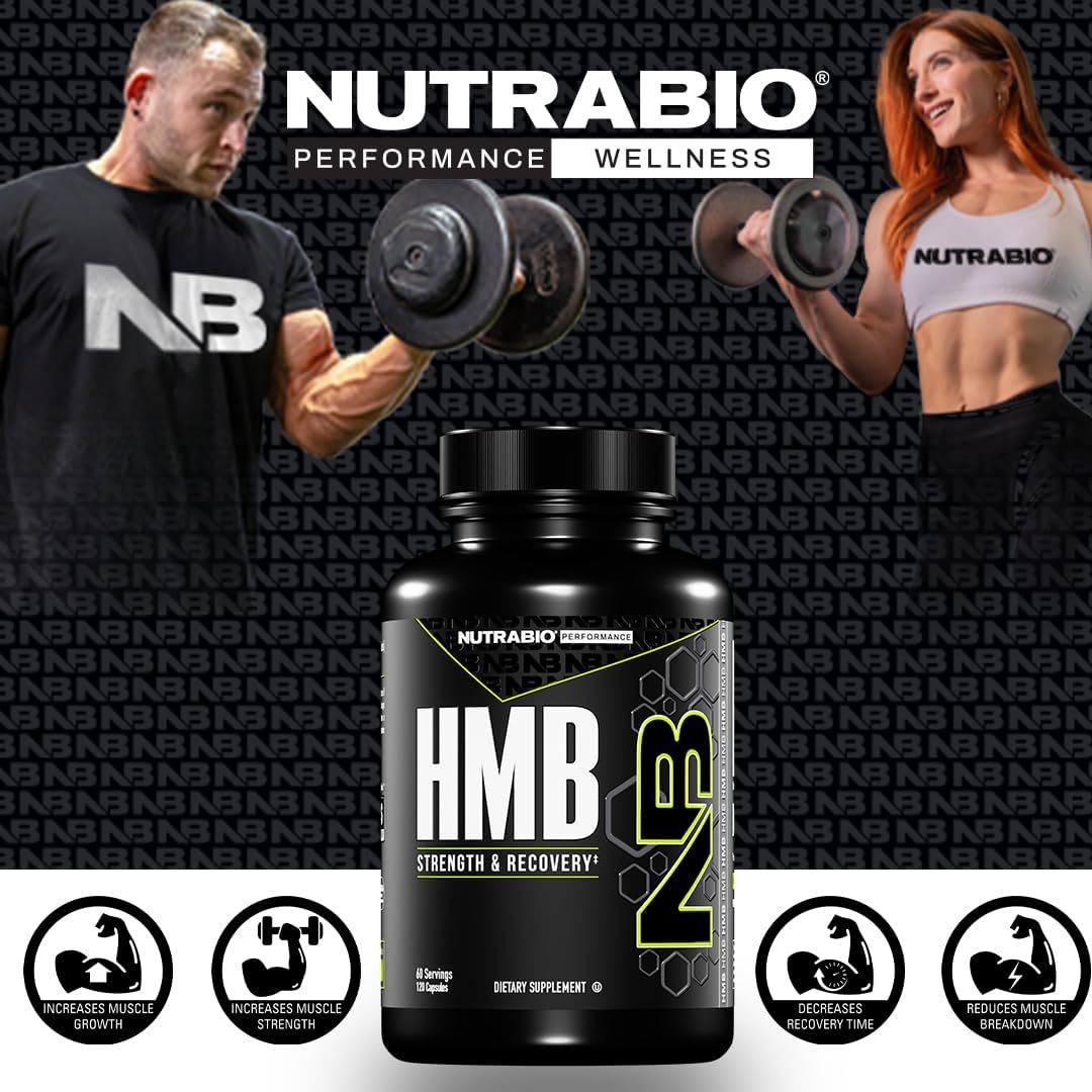 NutraBio HMB Supplement, Amino Acid, 1000mg, 120 Capsules - PrimeBioHealth - canada supplements