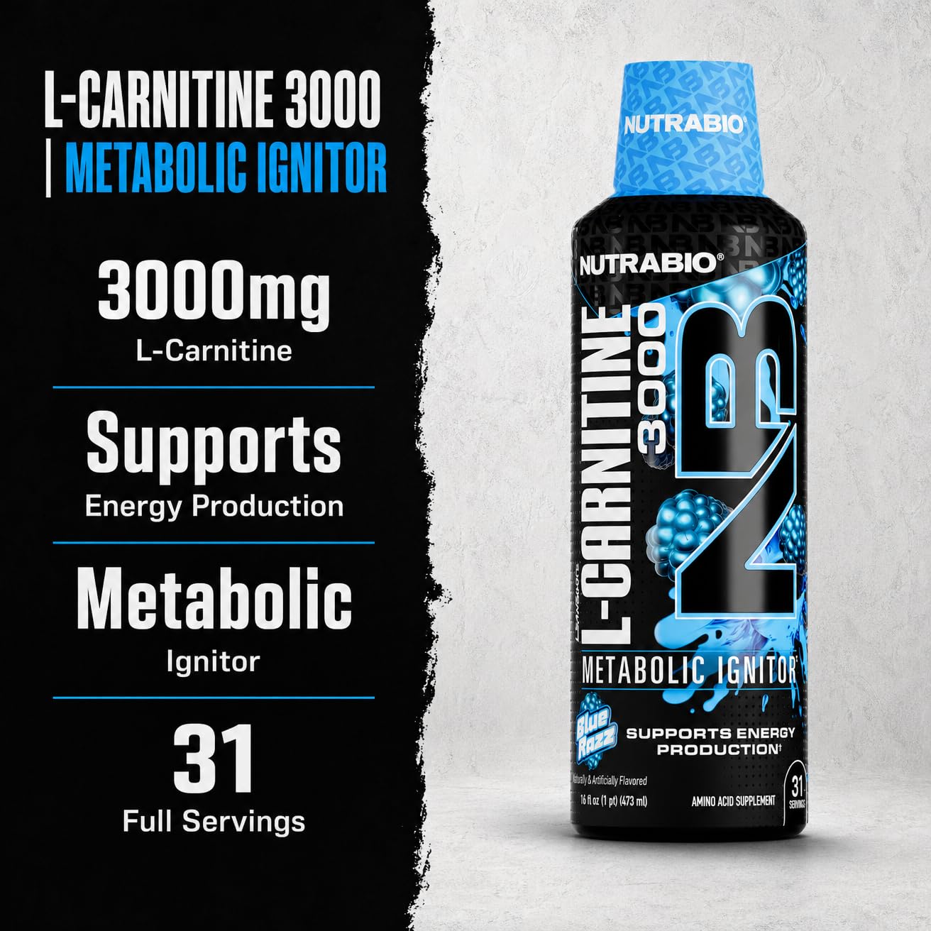 NutraBio – L-Carnitine Liquid Shots – 3000mg, (Green Apple) – 10mg of Vitamin B-5 – Zero Carbs & Sugars – Energy Production – Muscle Recovery - PrimeBioHealth - canada supplements