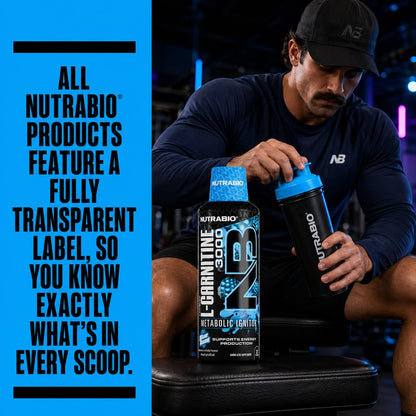 NutraBio – L-Carnitine Liquid Shots – 3000mg, (Green Apple) – 10mg of Vitamin B-5 – Zero Carbs & Sugars – Energy Production – Muscle Recovery - PrimeBioHealth - canada supplements
