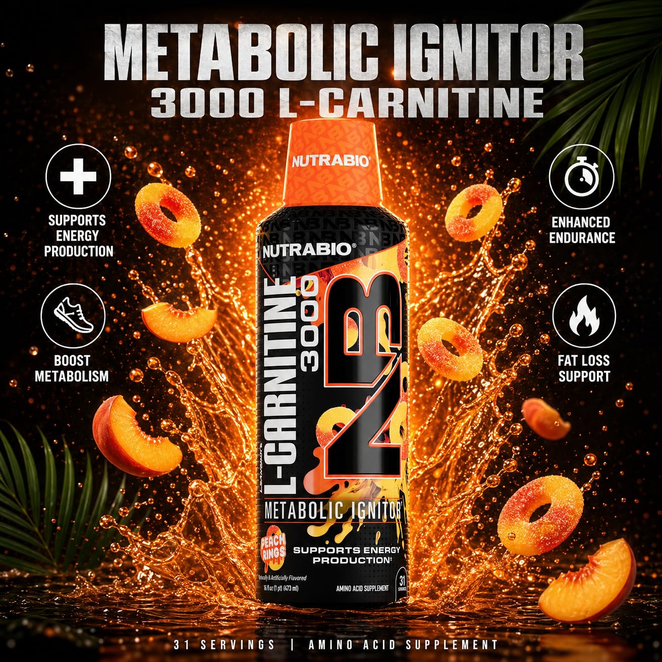NutraBio – L-Carnitine Liquid Shots – 3000mg, (Green Apple) – 10mg of Vitamin B-5 – Zero Carbs & Sugars – Energy Production – Muscle Recovery - PrimeBioHealth - canada supplements