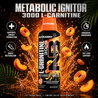 NutraBio – L-Carnitine Liquid Shots – 3000mg, (Green Apple) – 10mg of Vitamin B-5 – Zero Carbs & Sugars – Energy Production – Muscle Recovery - PrimeBioHealth - canada supplements