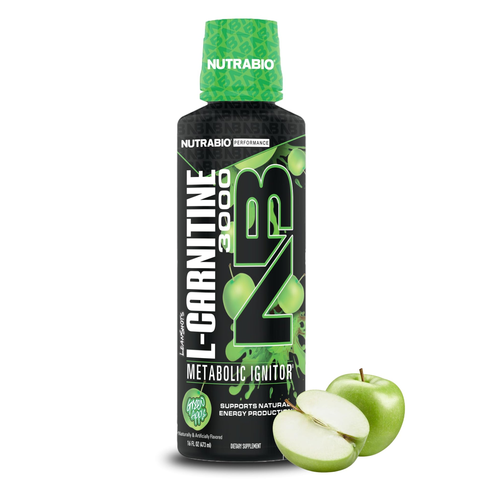 NutraBio – L-Carnitine Liquid Shots – 3000mg, (Green Apple) – 10mg of Vitamin B-5 – Zero Carbs & Sugars – Energy Production – Muscle Recovery - PrimeBioHealth - canada supplements