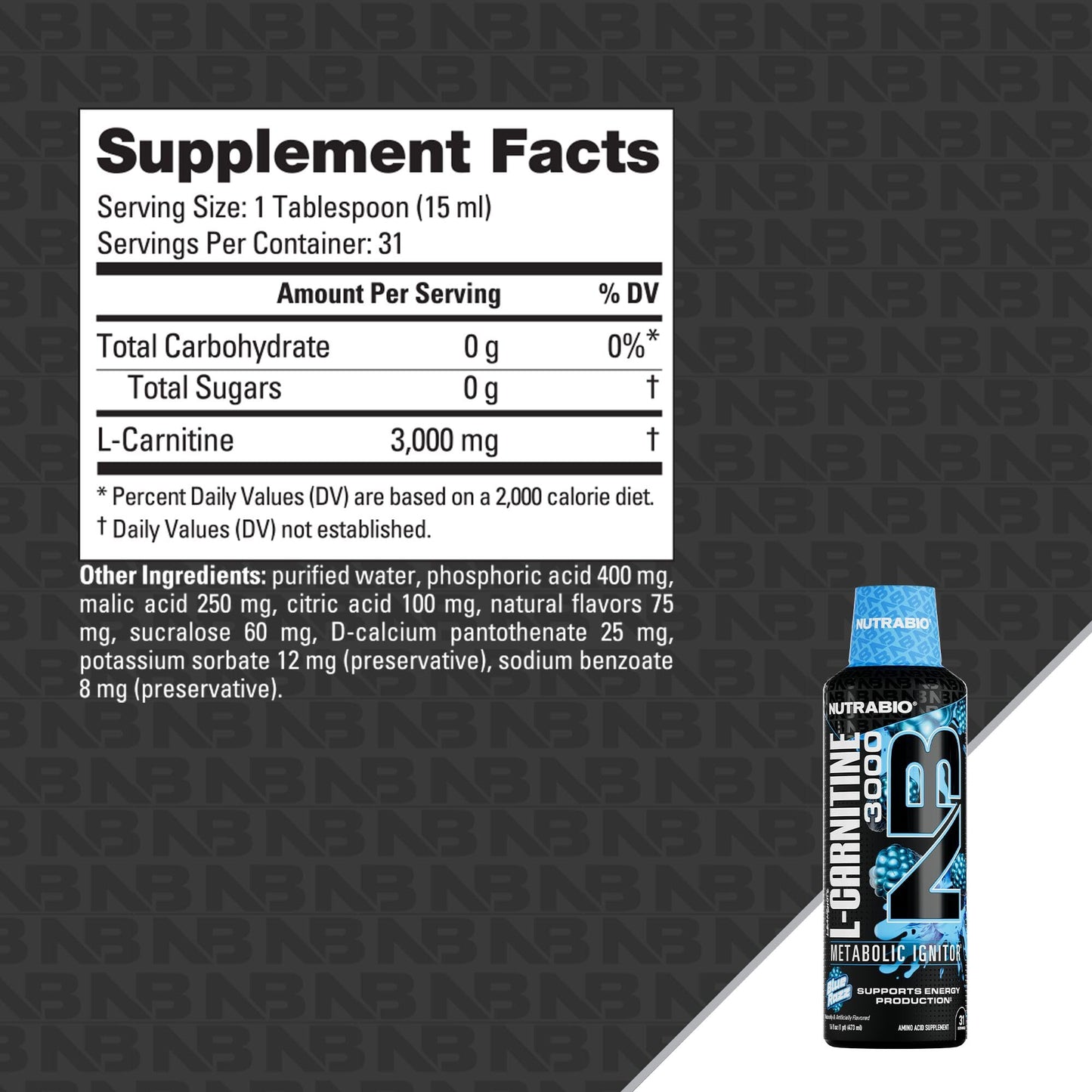 NutraBio – L-Carnitine Liquid Shots – 3000mg, (Green Apple) – 10mg of Vitamin B-5 – Zero Carbs & Sugars – Energy Production – Muscle Recovery - PrimeBioHealth - canada supplements