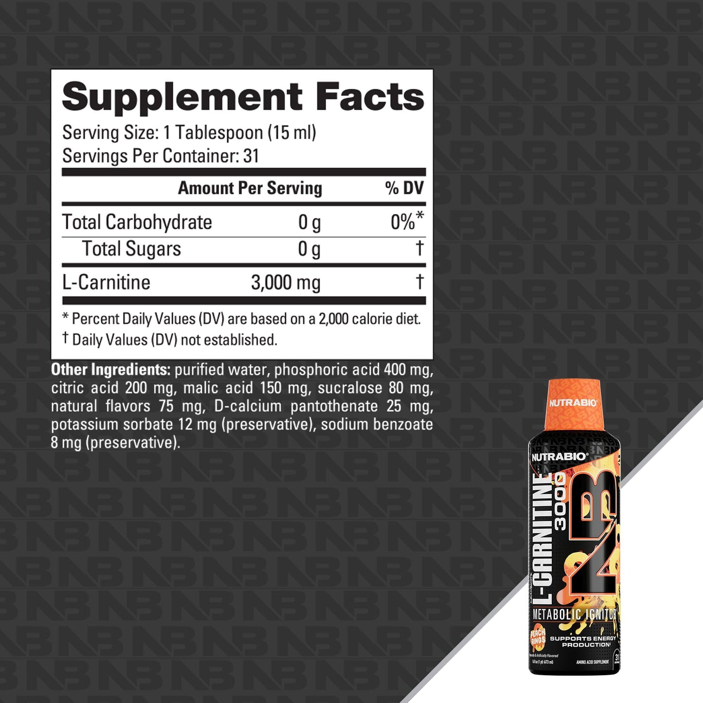 NutraBio – L-Carnitine Liquid Shots – 3000mg, (Green Apple) – 10mg of Vitamin B-5 – Zero Carbs & Sugars – Energy Production – Muscle Recovery - PrimeBioHealth - canada supplements