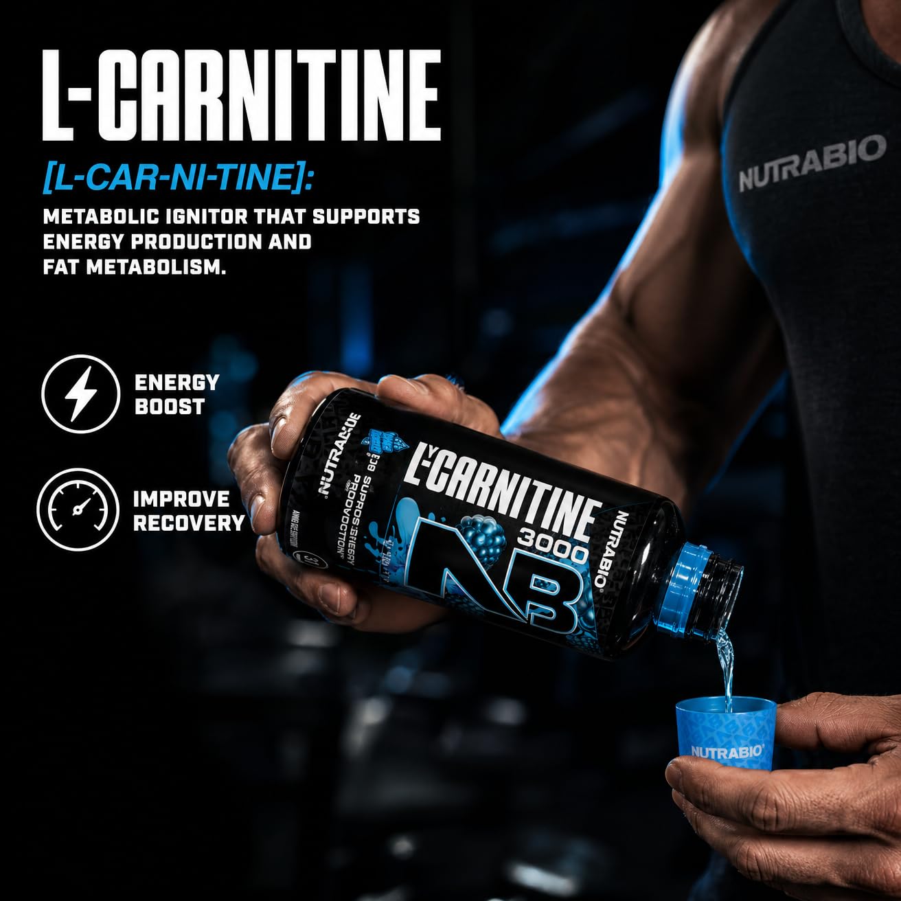 NutraBio – L-Carnitine Liquid Shots – 3000mg, (Green Apple) – 10mg of Vitamin B-5 – Zero Carbs & Sugars – Energy Production – Muscle Recovery - PrimeBioHealth - canada supplements