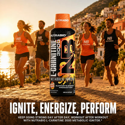 NutraBio – L-Carnitine Liquid Shots – 3000mg, (Green Apple) – 10mg of Vitamin B-5 – Zero Carbs & Sugars – Energy Production – Muscle Recovery - PrimeBioHealth - canada supplements