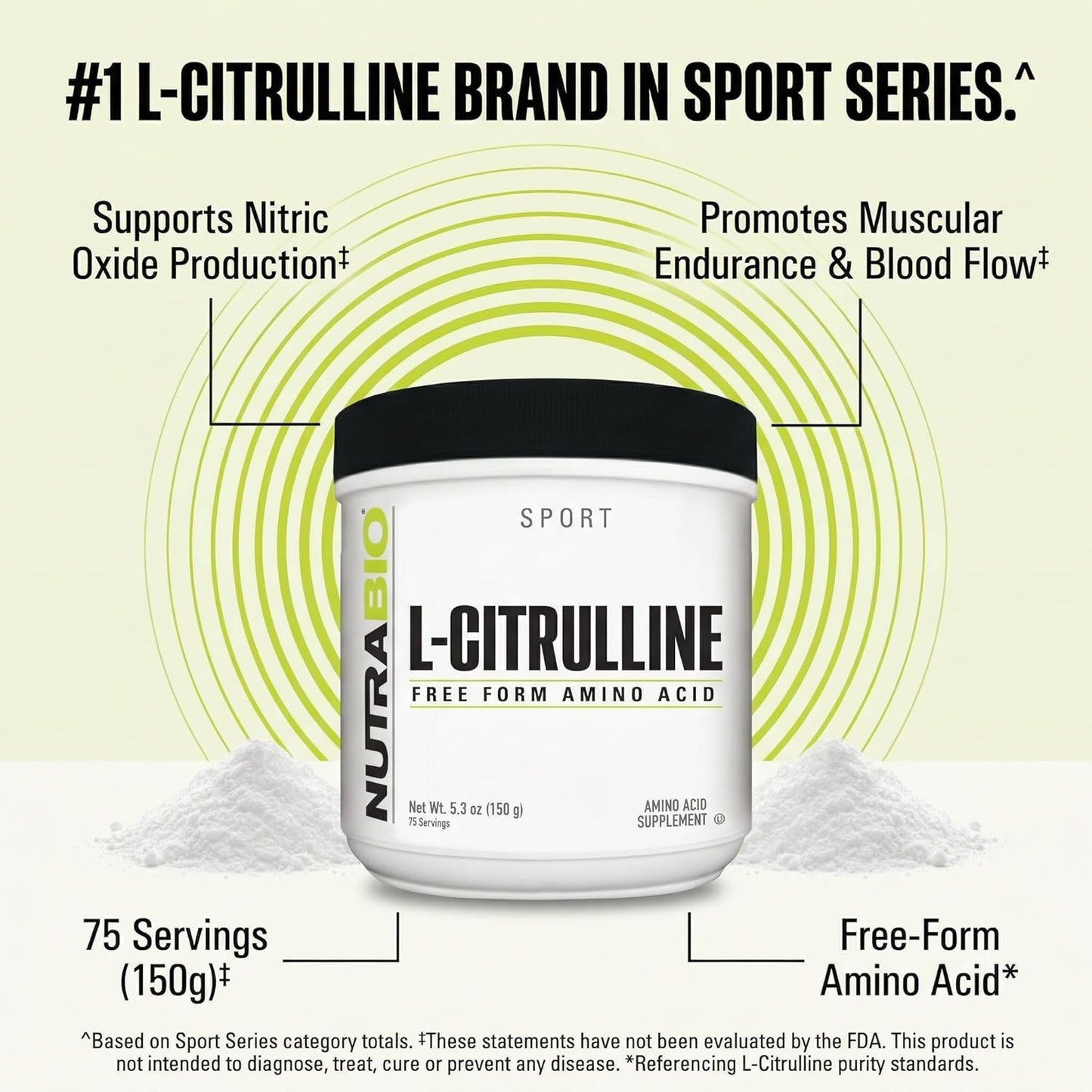 NutraBio L-Citrulline, Free Form Amino Acid, 5.3 oz (150 g) - PrimeBioHealth - canada supplements