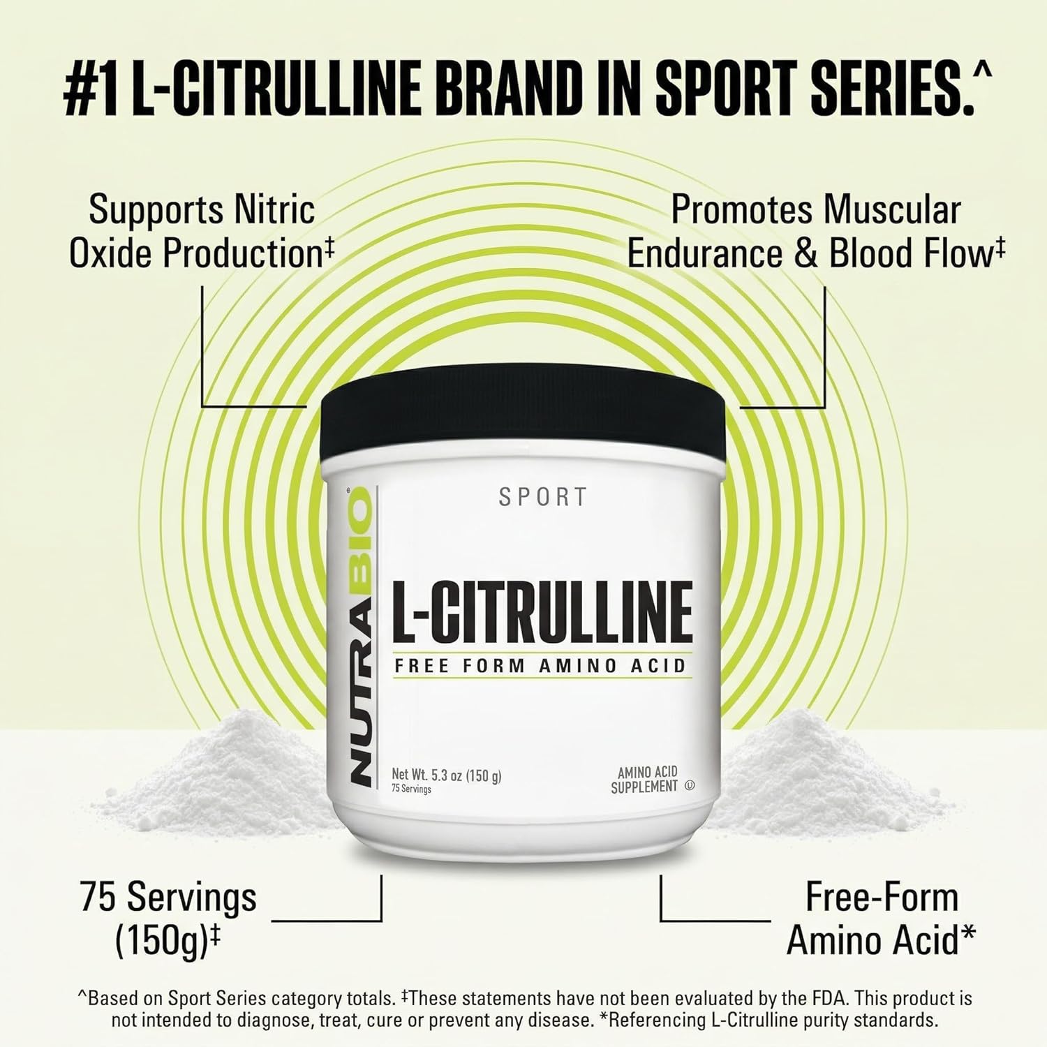 NutraBio L-Citrulline, Free Form Amino Acid, 5.3 oz (150 g) - PrimeBioHealth - canada supplements