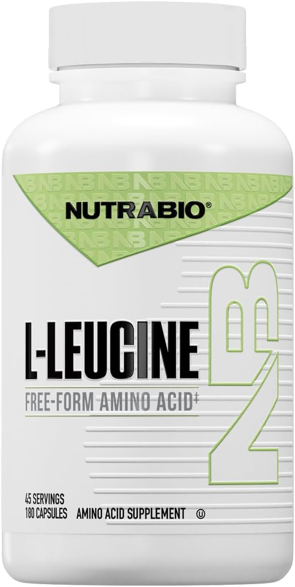 NutraBio L-Leucine Supplement - Optimal Amino Acid for Muscle Growth & Recovery - Naturally Fermented Free Form Leucine Amino Acids Supplement- Vegan, Non-GMO, Gluten Free - 400mg, 180 Capsules - PrimeBioHealth - canada supplements