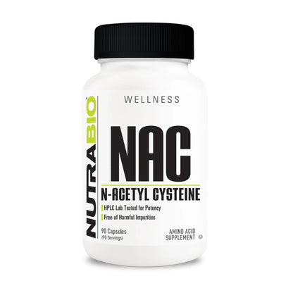NutraBio N-Acetyl Cysteine Supplement (NAC) - 90 Capsules, 600mg Each - Powerful Anti-Oxidant - Immune Support - Boost Glutathione - PrimeBioHealth - canada supplements