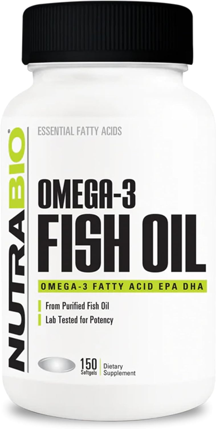 NutraBio Omega 3 Fish Oil Supplements, 2,000mg, 150 Softgels - EPA DHA Omega 3 Fatty Acid Supplement to Help Support a Healthy Heart - PrimeBioHealth - canada supplements