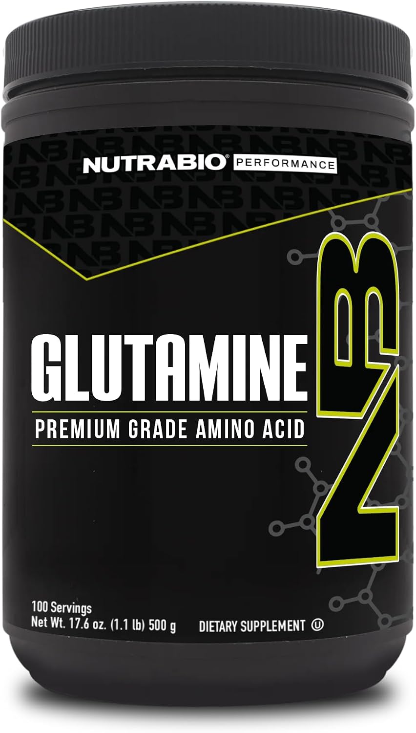 NutraBio Pure L-Glutamine Powder, 100 Servings L-Glutamine Supplement, Amino Acid, Pure Grade, Glutamina, Absolutely no Additives, Fillers or Excipients, Muscle Recovery Supplement - (500 Grams) - PrimeBioHealth - canada supplements