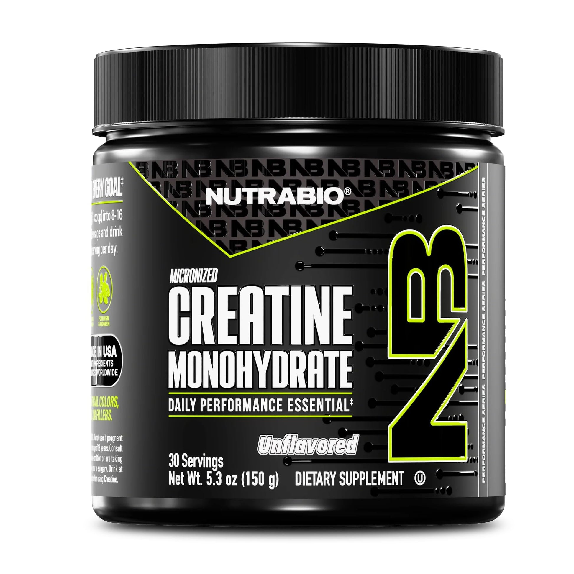 NutraBio Pure Micronized Creatine Monohydrate Powder Supplement, Unflavored, (150 g) - Supports Bulk Muscle Energy, Recovery, and Strength - HPLC Tested Creatine Powder Supplement for Men and Women - PrimeBioHealth - canada supplements
