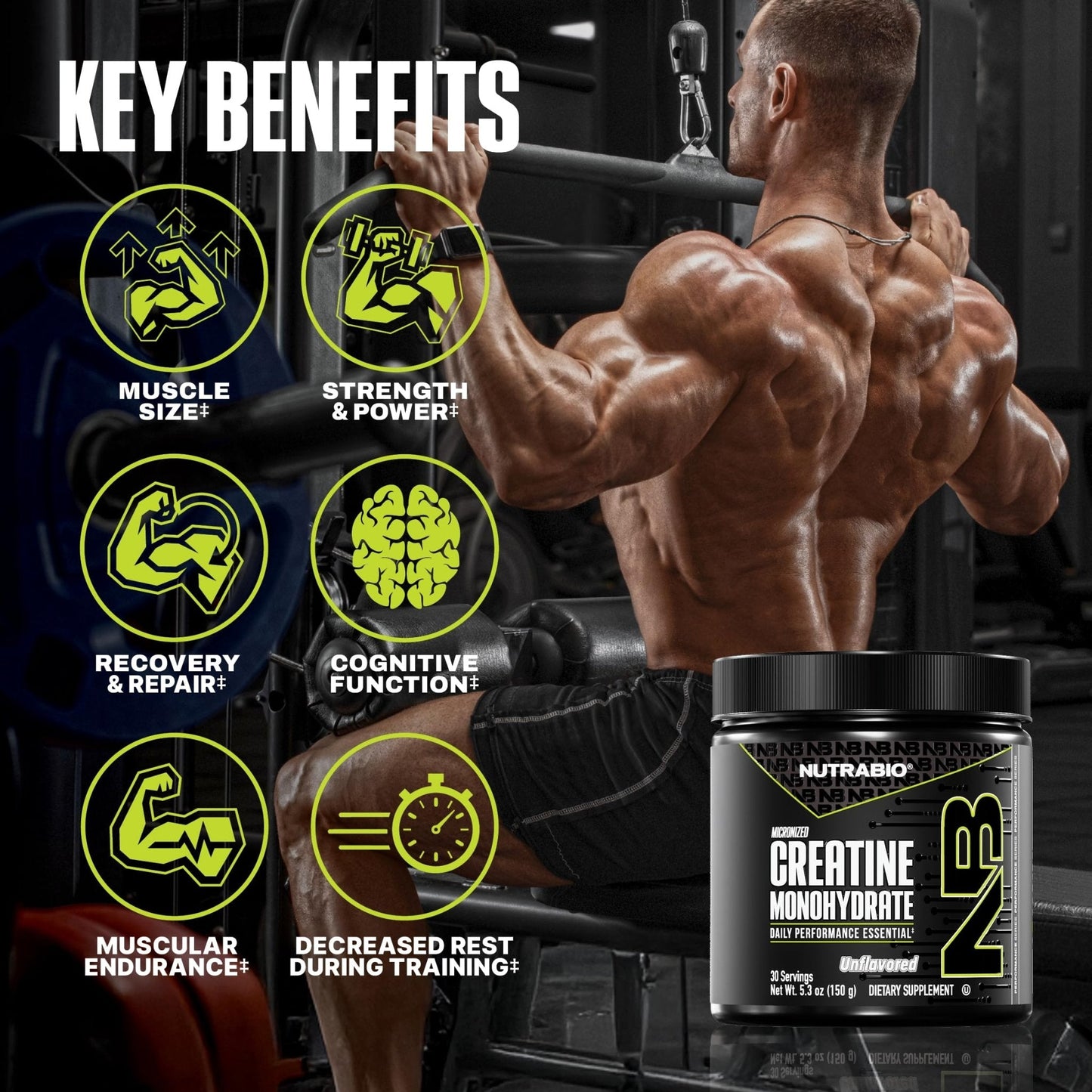 NutraBio Pure Micronized Creatine Monohydrate Powder Supplement, Unflavored, (300 g) - Supports Bulk Muscle Energy, Recovery, and Strength - HPLC Tested Creatine Powder Supplement for Men and Women - PrimeBioHealth - canada supplements