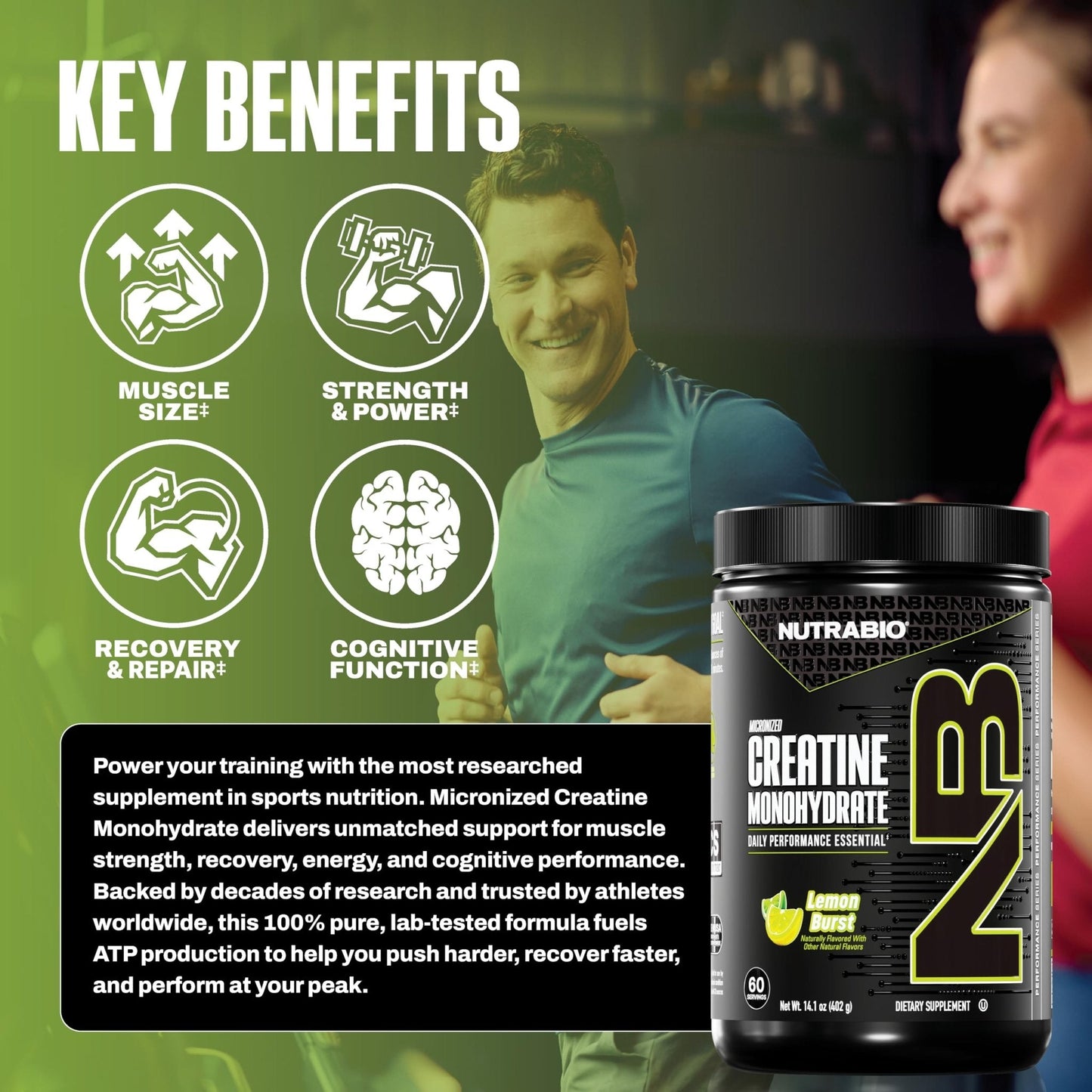 NutraBio Pure Micronized Creatine Monohydrate Powder Supplement, Unflavored, (300 g) - Supports Bulk Muscle Energy, Recovery, and Strength - HPLC Tested Creatine Powder Supplement for Men and Women - PrimeBioHealth - canada supplements